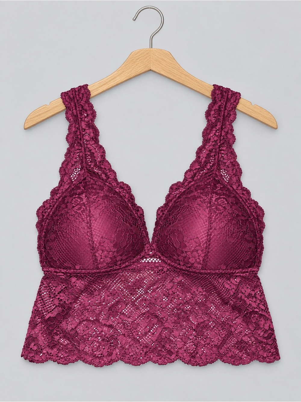 🍒3/33$ Lace Longline Bralette - Berry